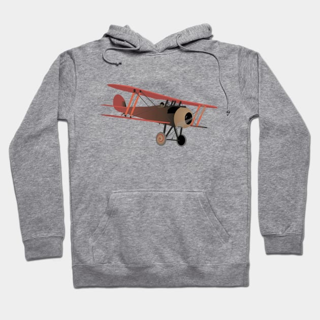 Red World War I Biplane Hoodie by NorseTech